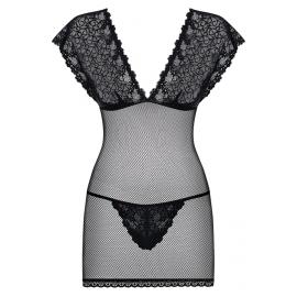 Комплект Obsessive 821-CHE-1 chemise (Чорний, S/M) - 3