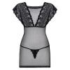 Комплект Obsessive 821-CHE-1 chemise (Чорний, S/M)