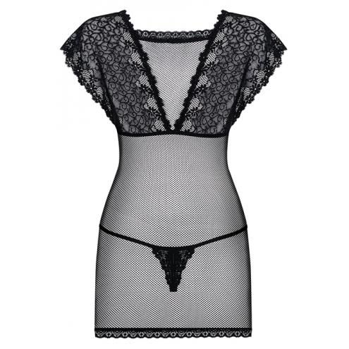 Комплект Obsessive 821-CHE-1 chemise (Чорний, S/M)
