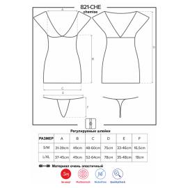 Комплект Obsessive 821-CHE-1 chemise (Чорний, S/M) - 5