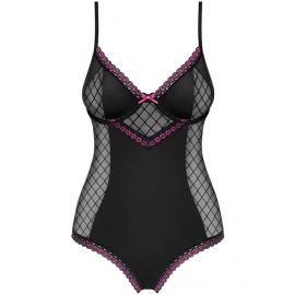 Боди Obsessive 819-TED-1 (Черно-малиновый, S/M) - 3