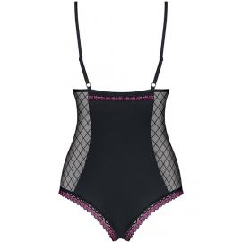 Боди Obsessive 819-TED-1 (Черно-малиновый, S/M) - 4