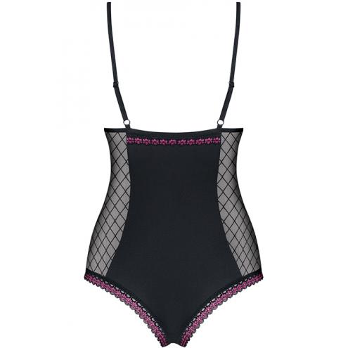 Боді Obsessive 819-TED-1 (Чорно-малиновий, S/M)
