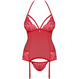 Комплект Obsessive 838-COR-3 corset (Червоний, L/XL) - 3