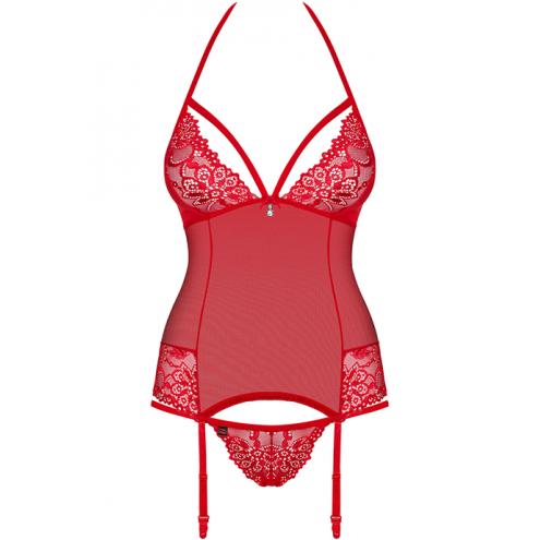 Комплект Obsessive 838-COR-3 corset (Червоний, L/XL)