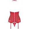 Комплект Obsessive 838-COR-3 corset (Червоний, L/XL)