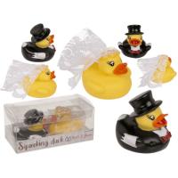 Іграшка качки, наречений і наречена Squeaking ducks, Bride & Groom 6см