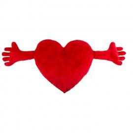 Мягкая игрушка сердце Red plush heart with arms 70 cm - 4