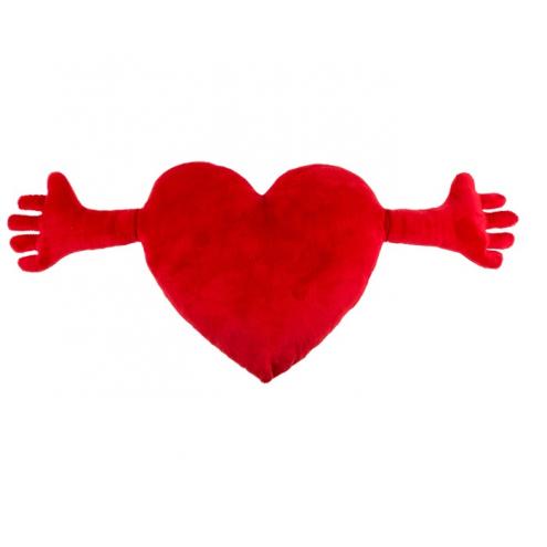 М'яка іграшка серце Red plush heart with arms 70 cm