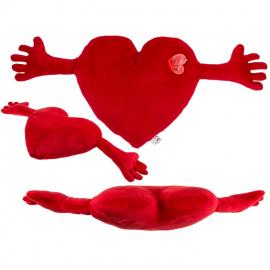 Мягкая игрушка сердце Red plush heart with arms 70 cm - 1