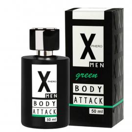 Мужские духи с феромонами - Aurora X Phero Men Body Attack Green, 50 мл