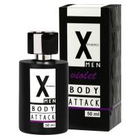 Мужские духи с феромонами - Aurora X Phero Men Body Attack Violet, 50 мл