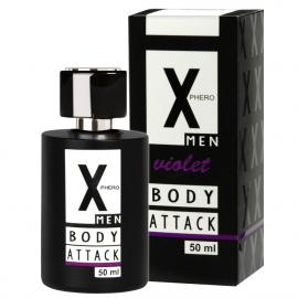 Мужские духи с феромонами - Aurora X Phero Men Body Attack Violet, 50 мл - 1
