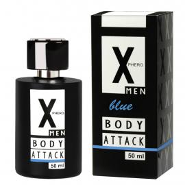 Мужские духи с феромонами - Aurora X Phero Men Body Attack Blue, 50 мл