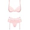 Комплект Obsessive Heartina set (Ніжно-рожевий, L/XL)