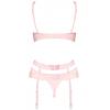 Комплект Obsessive Heartina set (Ніжно-рожевий, L/XL)