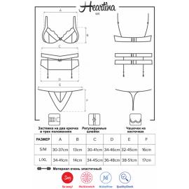 Комплект Obsessive Heartina set (Ніжно-рожевий, L/XL) - 5