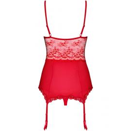 Комплект Obsessive Lovica corset (Красный, XXL) - 4