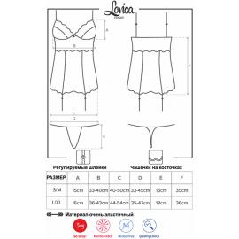 Комплект Obsessive Lovica corset (Красный, XXL) - 5