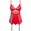 Комплект Obsessive Lovica corset (Красный, S/M)