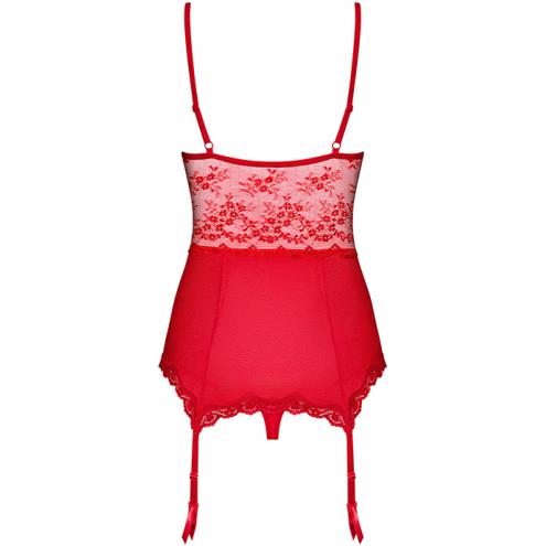 Комплект Obsessive Lovica corset (Красный, S/M)