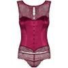 Комплект Obsessive Miamor corset (Бордовий, S/M)