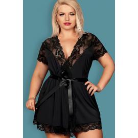 Пеньюар Obsessive 810-PEI-1 peignoir (Чорний, XXL) - 3
