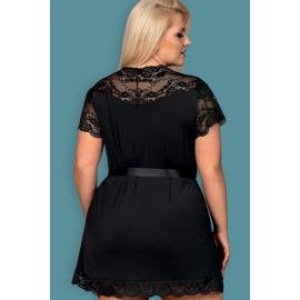 Пеньюар Obsessive 810-PEI-1 peignoir (Чорний, XXL) - 4
