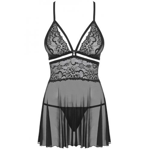 Комплект Obsessive 838-BAB-1 babydoll (Чорний, XXL)
