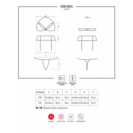 Комплект Obsessive 838-SEG-1 set (Чорний, L/XL) - 7