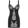 Комплект Obsessive Heartina chemise (Чорний, L/XL)