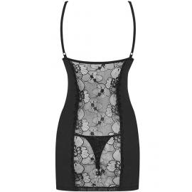 Комплект Obsessive Heartina chemise (Чорний, L/XL) - 4