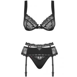 Комплект Obsessive Heartina set (Чорний, L/XL) - 3