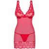 Комплект Obsessive 853-CHE-3 chemise (Червоний, L/XL)
