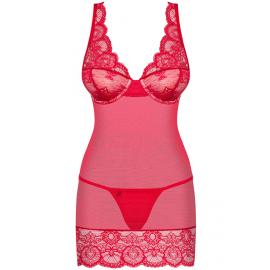 Комплект Obsessive 853-CHE-3 chemise (Червоний, L/XL) - 3