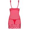 Комплект Obsessive 853-CHE-3 chemise (Червоний, L/XL)