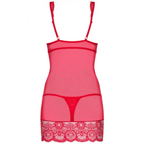Комплект Obsessive 853-CHE-3 chemise (Червоний, L/XL)