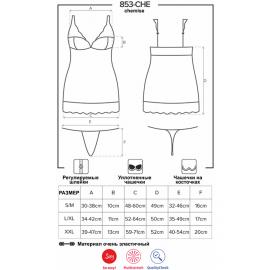 Комплект Obsessive 853-CHE-3 chemise (Червоний, L/XL) - 5