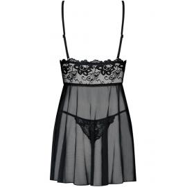 Комплект Obsessive Idillia babydoll (Чорний, L/XL) - 2