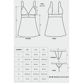 Комплект Obsessive Idillia babydoll (Чорний, L/XL) - 3