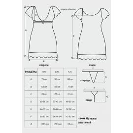Комплект Obsessive Idillia chemise (Чорний, S/M) - 2