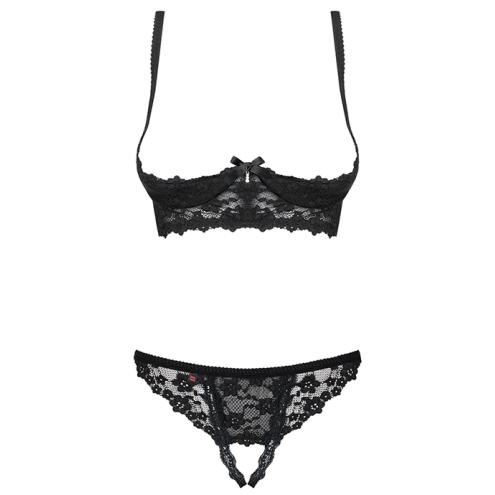 Комплект Obsessive Letica set otwarte (Чорний, L/XL)