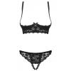 Комплект Obsessive Letica set otwarte (Чорний, S/M)