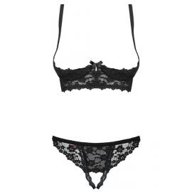 Комплект Obsessive Letica set otwarte (Чорний, S/M) - 4
