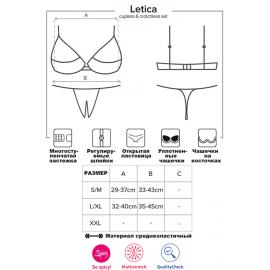 Комплект Obsessive Letica set otwarte (Чорний, S/M) - 3