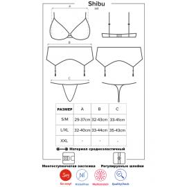 Комплект Obsessive Shibu set (Чорний, S/M) - 4