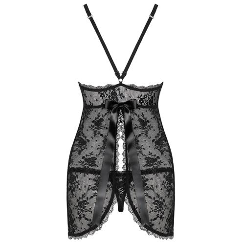 Комплект Obsessive Behindy babydoll (Черный, L/XL)