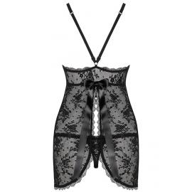 Комплект Obsessive Behindy babydoll (Чорний, S/M) - 2