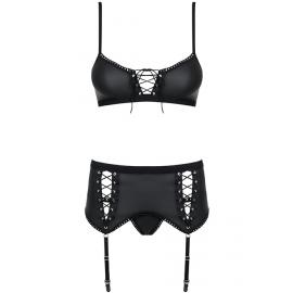 Комплект Obsessive Rebella garter belt set (Чорний, S/M) - 5