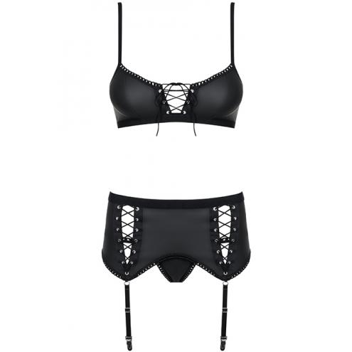 Комплект Obsessive Rebella garter belt set (Черный, S/M)